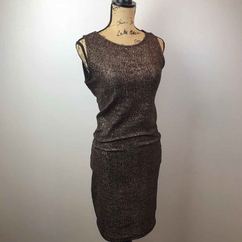 Tea n Rose Dressy Black Dress with gold specks